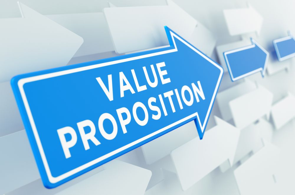 Value Proposition On Blue Arrow