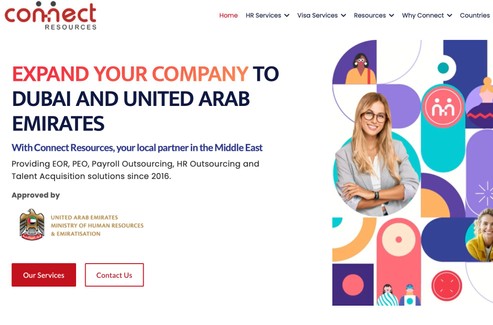 Screenshot Of Connect Resources UAE Webpage