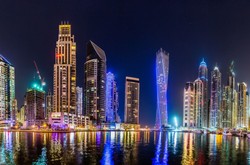 Dubai Cityscape At Night 