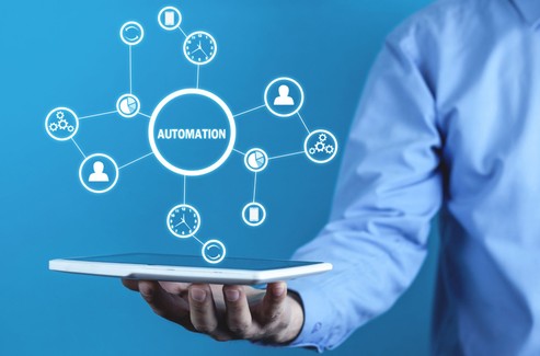 Man Holding Automation Diagram 