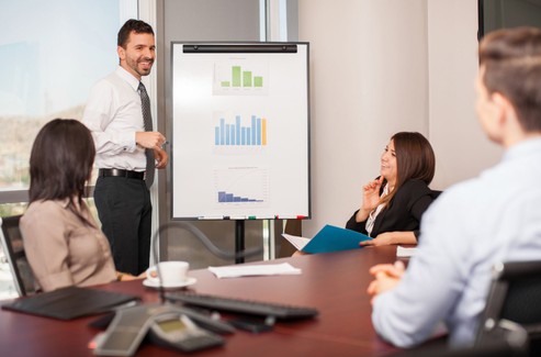 Man Presenting A Pitch Deck